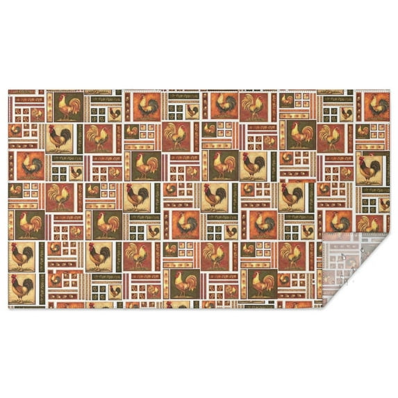 Patchwork Chicken Pattern Rectangle Tablecloth 60"x102",Waterproof Polyester Rectangle Table Cloth, Wipeable Spillproof Polyester Tablecloth for Dining, Camping, Indoor and Outdoor