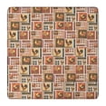 thumbnail image 1 of Patchwork Chicken Pattern Square Fitted Tablecloth with Elastic Edge,Square Table Cover,Washable Elastic Table Cover for Home Kitchen Party Decor 36"x36", 1 of 6