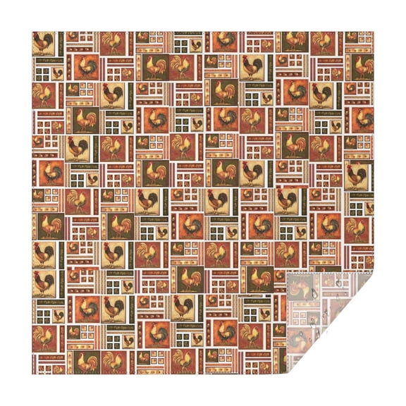 Patchwork Chicken Pattern Square Tablecloth,Waterproof Square Table Cover,Wipeable Spillproof Washable Table Cover for Home Kitchen Party Decor 52"x52"(132x132cm)