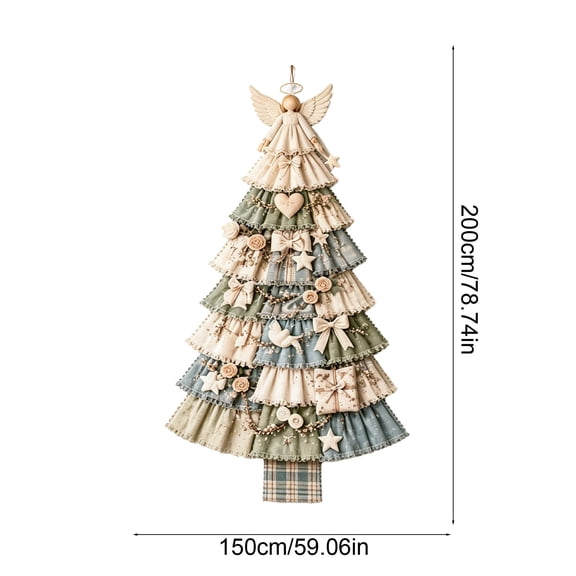 Patchwork Christmas Tree Door Hanging Kit Green 78.7 Inch DIY Quilted Xmas Craft Set with Tools Home Decor Gift