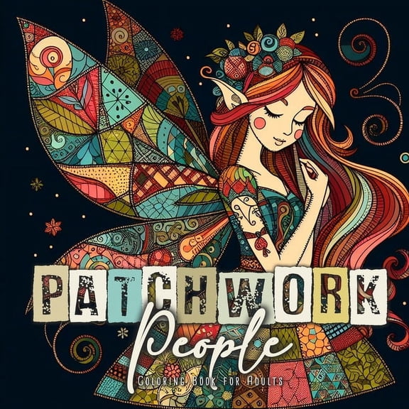 Patchwork Coloring Books Patchwork People Coloring Book for Adults: Patchwork Dolls Coloring Book for Adults Dolls Grayscale Coloring Book for Ad, Book 3, (Paperback)