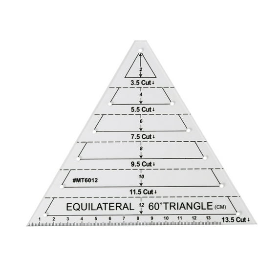 Patchwork Cutting Template Acrylic Ruler - 4 Shapes (Hexagon/60° Triangle/45° Diamond) for Quilting & Sewing, Non-Slip Fabric Grip with Seam Allowance Lines, Clear Measuring Tool