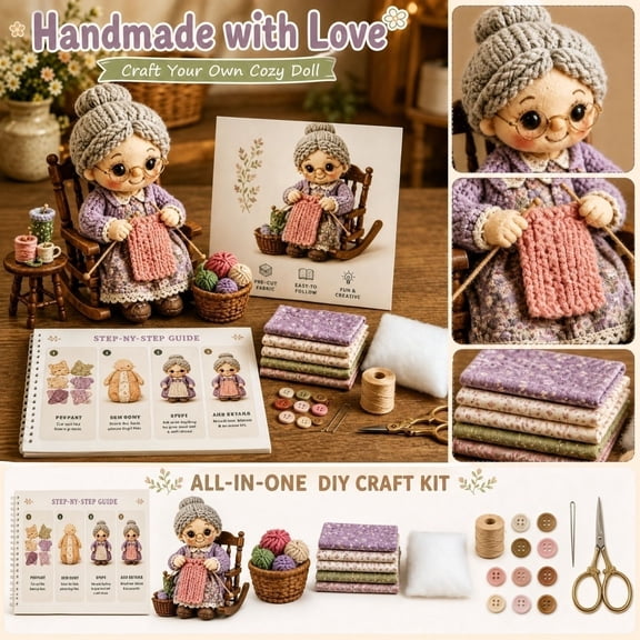 Patchwork DIY Doll Kits, Handmade Fun Creative Manual Art Craft, 3D Cute Felt Doll Patchwork Sewing Kit Gift for Adult Beginners DIY Craft Lovers
