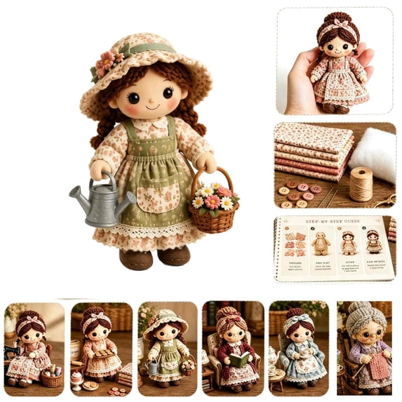 Patchwork DIY Doll Kits – Handmade Fun & Creativity, 3D Cute Dolls DIY Felt Patchwork Kit, Creative Manual Art Craft, Gifts for Adults Beginners, Doll & DIY Craft Lovers (C-1PCS)