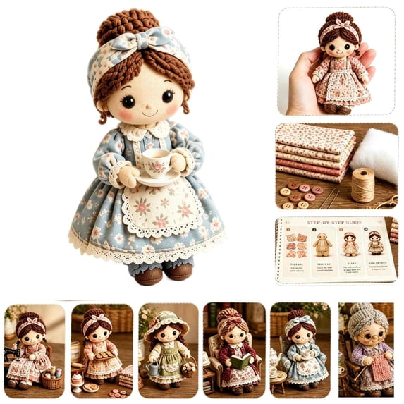 Patchwork DIY Doll Kits – Handmade Fun & Creativity, 3D Cute Dolls DIY Felt Patchwork Kit, Creative Manual Art Craft, Gifts for Adults Beginners, Doll & DIY Craft Lovers (E-1PCS)