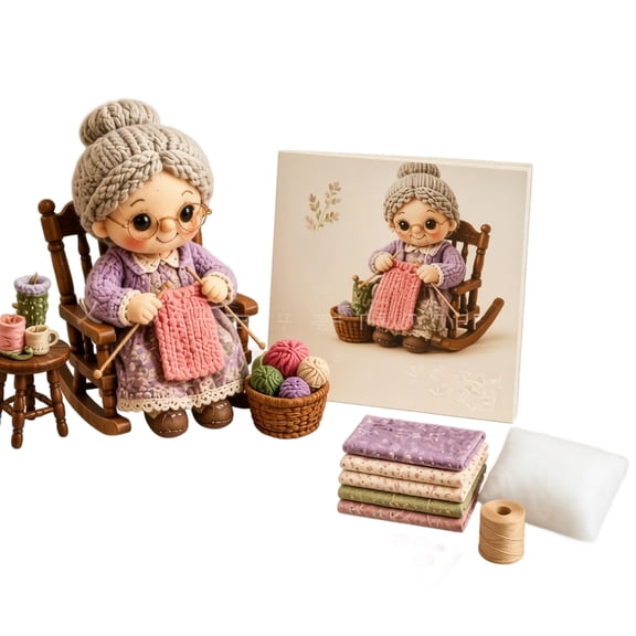 Patchwork DIY Doll Kits, Handmade Fun and Creativity, 3D Cute Dolls Felt Patchwork Kit, Creative Manual Art Craft, Gifts for Adults Beginners, Doll and DIY Craft Lovers (A6)
