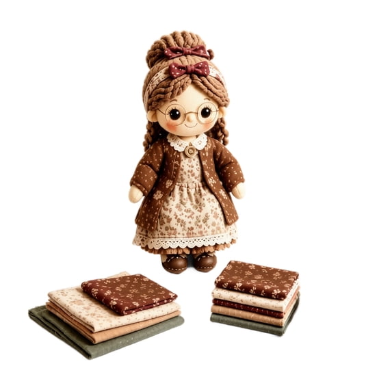 Patchwork DIY Doll Kits, Handmade Fun and Creativity, 3D Cute Dolls Felt Patchwork Kit, Creative Manual Art Craft, Gifts for Adults Beginners, Doll and DIY Craft Lovers (A4)