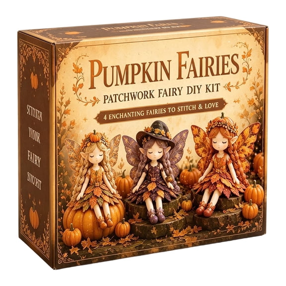 Patchwork DIY Fairy Kit Fun Flower Fairies Patchwork Sewing Kit, Make Winged Elf Cloth Doll, Fabric Full Supplies DIY Craft Set for Beginner Crafters, Home Decor Unique Handmade Gift, Style B