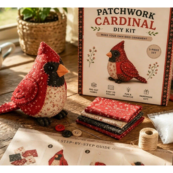 Patchwork DIY Kit Series, Tiny Worlds Collection, Creative Sewing Art Craft, Complete Handmade Kit for Beginner Crafters Home Decor Unique Gift Sets GARDEN COMPANIONS A3