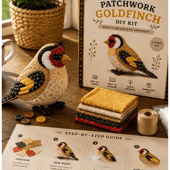 Patchwork DIY Kit Series, Tiny Worlds Collection, Creative Sewing Art Craft, Complete Handmade Kit for Beginner Crafters Home Decor Unique Gift Sets MOONLIGHT ATELIER A2