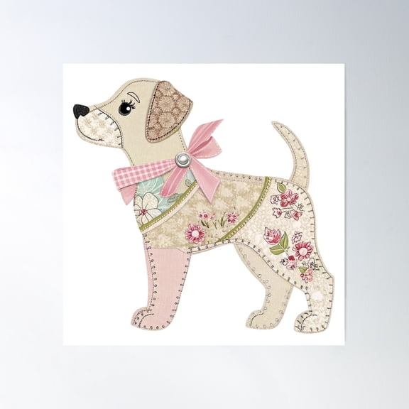 Patchwork Dog Poster, 16x24 UNFRAMED