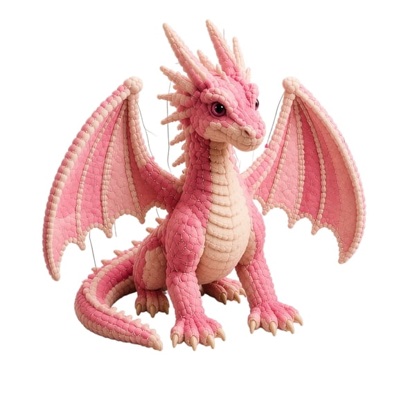 Patchwork Dragon DIY Kit – Create Your Own 3D Dragon, Mythical Creature Stitching Assembly Pack, Three Dimensional Decorative Beast Figure, Novice Artisan Hobby Craft Project (Pink)