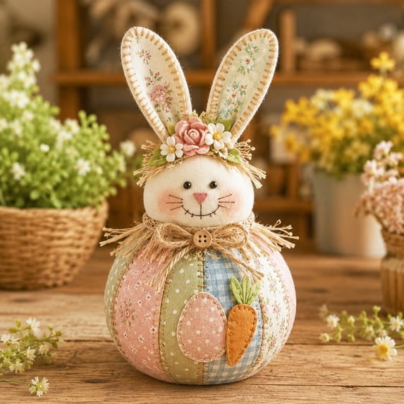 Patchwork Fabric Doll DIY Kit 12 Character Designs Santa Elf Snowman Angel, Beginner Sewing Craft for Home Decor Gift, 8-10in