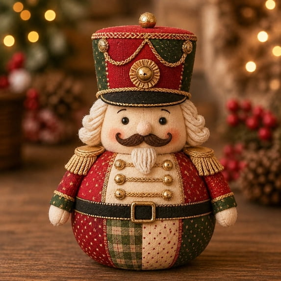 Patchwork Fabric Doll DIY Kit 12 Character Designs Santa Elf Snowman Angel, Beginner Sewing Craft for Home Decor Gift, 8-10in