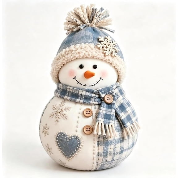 Patchwork Fabric Doll DIY Kit, Christmas DIY Fabric Doll Kit(Snowman)