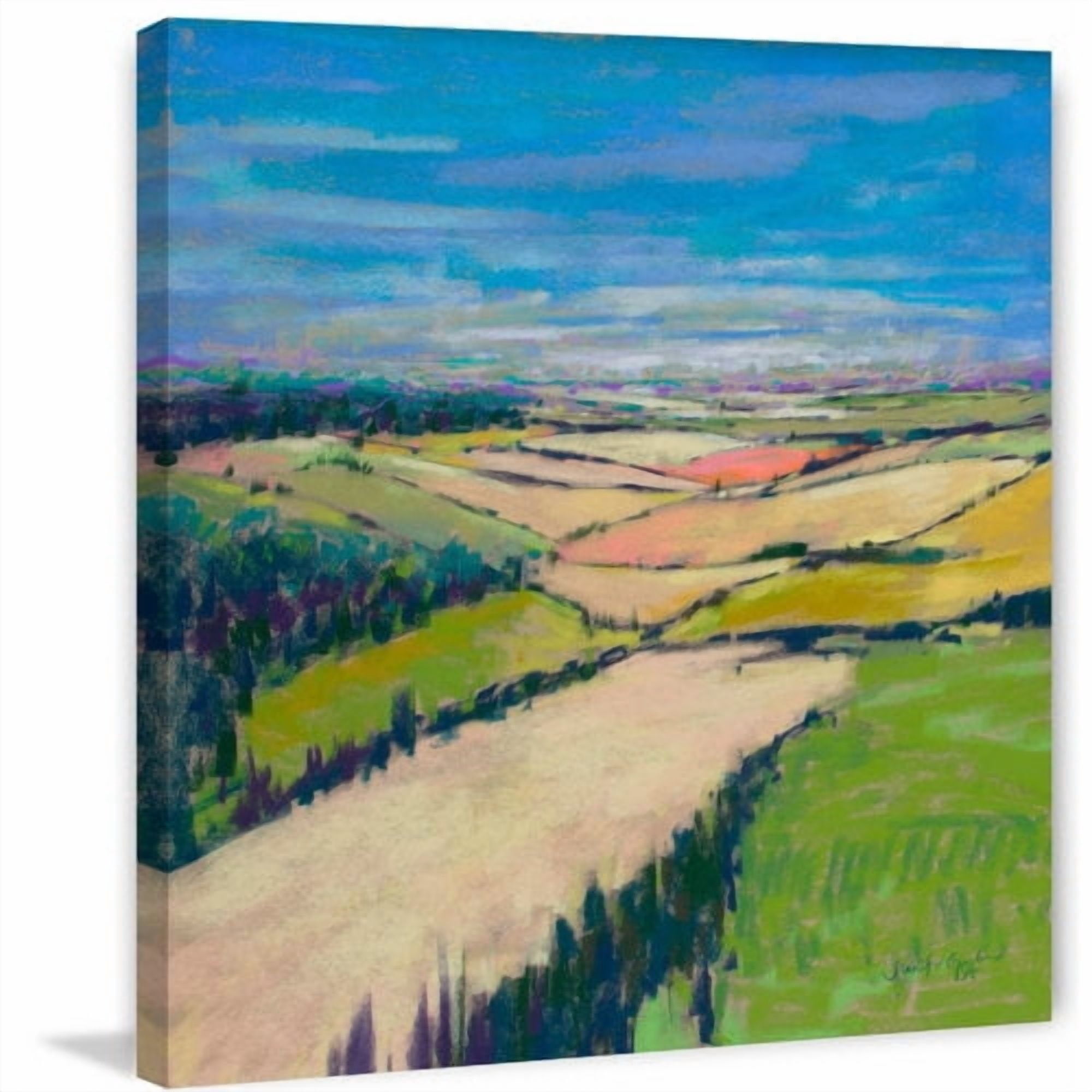 "Patchwork Fields XII" Painting Print on Wrapped Canvas