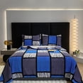 thumbnail image 1 of Patchwork Flannel Summer Blanket Soft Fuzzy Warm Multifunctional Throw Color Block Striped Design Washable Napping Bed Blanket 39×59 In, 1 of 6