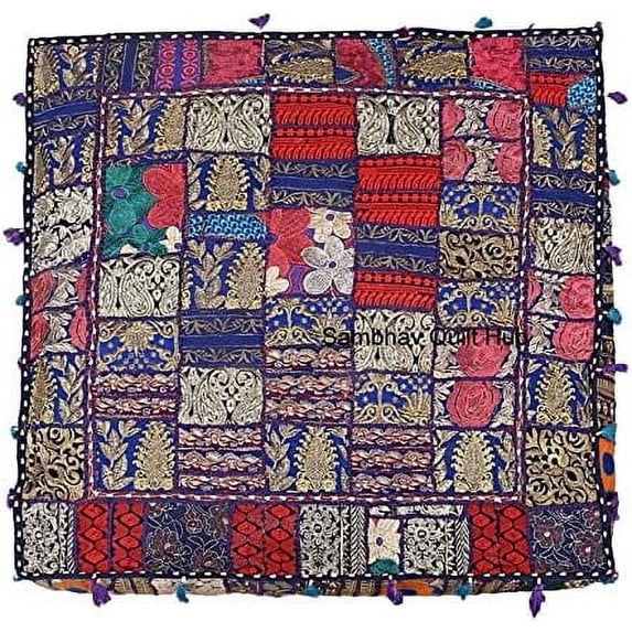 Patchwork Floor Pillow Square 35" X 35" Large Boxed Shaped Premium Hypoallergenic Square Stuffer Best for Meditation Floor Pillow Insert, Mandala Ottoman Cushion, Dog Beds, Lounger, Pet Beds