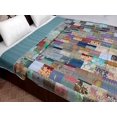 thumbnail image 1 of Patchwork Floral Kantha Bedding Floral Print Kantha Throw Queen Quilt Cotton Light Weight Winter Summer Vintage Blanket Bedding Bedspread, 1 of 4