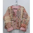 thumbnail image 1 of Patchwork Floral Print Cotton Handmade Kantha Jacket, Womens Clothing Quilted Reversible Coat Kimono Indian Hand Printed Vintage Boho Vest Christmas Gift CQJ-03_M, 1 of 2
