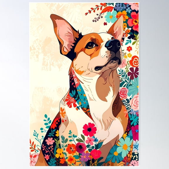 Patchwork Fur And Petals Poster Wall Art, Modern Wall Decor For Living Room Bedroom, 8x12 UNFRAMED