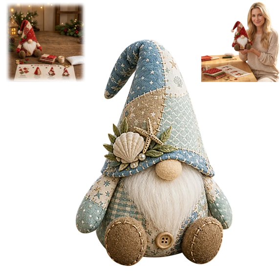 Patchwork Gnome DIY Kit Christmas Cozy Gnome Sewing Craft Set, Christmas Gnome DIY Patchwork Kit DIY Sewing Project for Adults &Beginners, Home Decor & Gift for Halloween Christmas