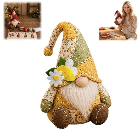 Patchwork Gnome DIY Kit Christmas Cozy Gnome Sewing Craft Set, Christmas Gnome DIY Patchwork Kit DIY Sewing Project for Adults &Beginners, Home Decor & Gift for Halloween Christmas
