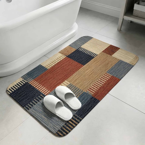Block Graph Industries Patchwork Grid Washable Area Rugs for Living Room Bedroom, Large Non ...