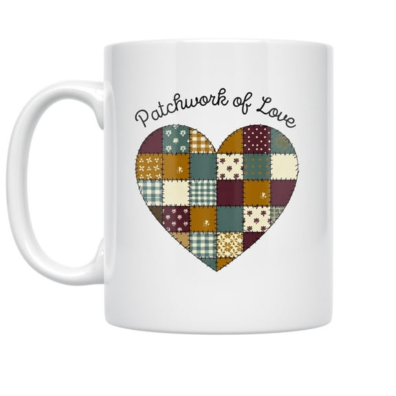 Patchwork Heart Design - Quilter - 11 oz Ceramic Coffee Mug