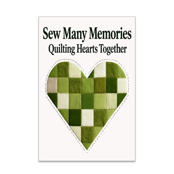 Patchwork Heart Poster - Gloss Paper Finish - Wall Decor for Sewing Room