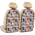 thumbnail image 1 of Patchwork In Country Style Mats Back Seat Protectors, Car Seat Protector Vehicle Organizers Waterproof Cover Back Seat Cover for Kids with 3 Storage Pockets 2 Pack, 1 of 5