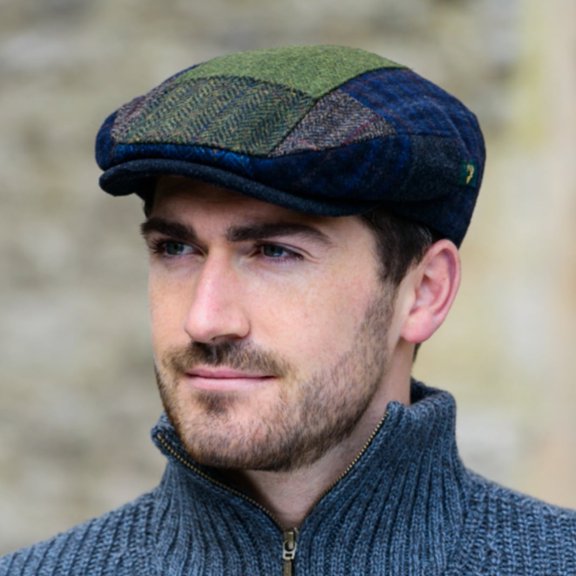 Patchwork Irish Trinity Flat Cap Size Large Made By Mucros Weavers