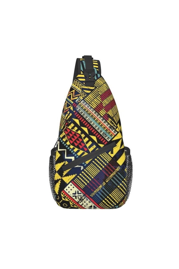 Patchwork Kitenge Ankara Nigeria Sling Chest Bag African Style Design Shoulder Crossbody Backpack for Men Camping Daypack