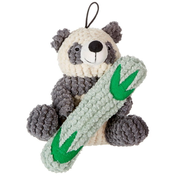 Patchwork Pet Reed The Panda Dog Toy 10'' Grey