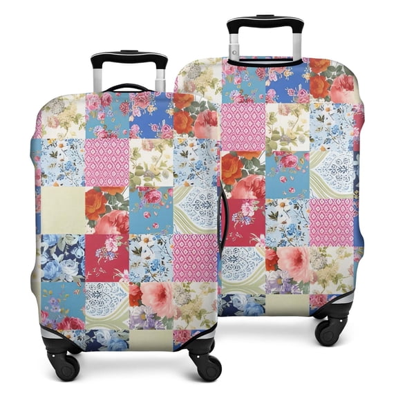 Patchwork Pioneer Flower Luggage Cover Fashion Suitcase Cover Baggage Covers Fit 25-28 Inch Luggage (Go Travel)