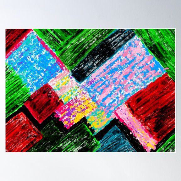 Patchwork Poster Wall Art, Modern Wall Decor For Living Room Bedroom, 8x12 UNFRAMED