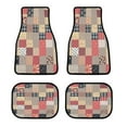 thumbnail image 1 of Patchwork Print 4PCS Universal Car Floor Mat Anti Slip Dustproof Waterproof Front Rear Auto Mats for SUV Interior, 1 of 5