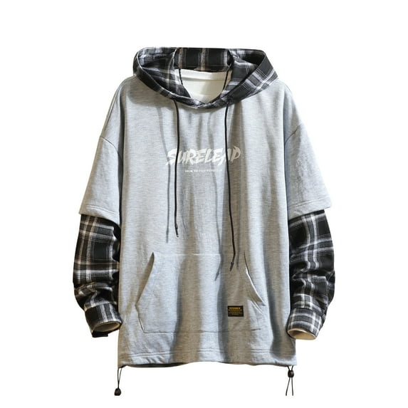 Patchwork Pullover Hoodie Mens Contrast Color Hoodies Men