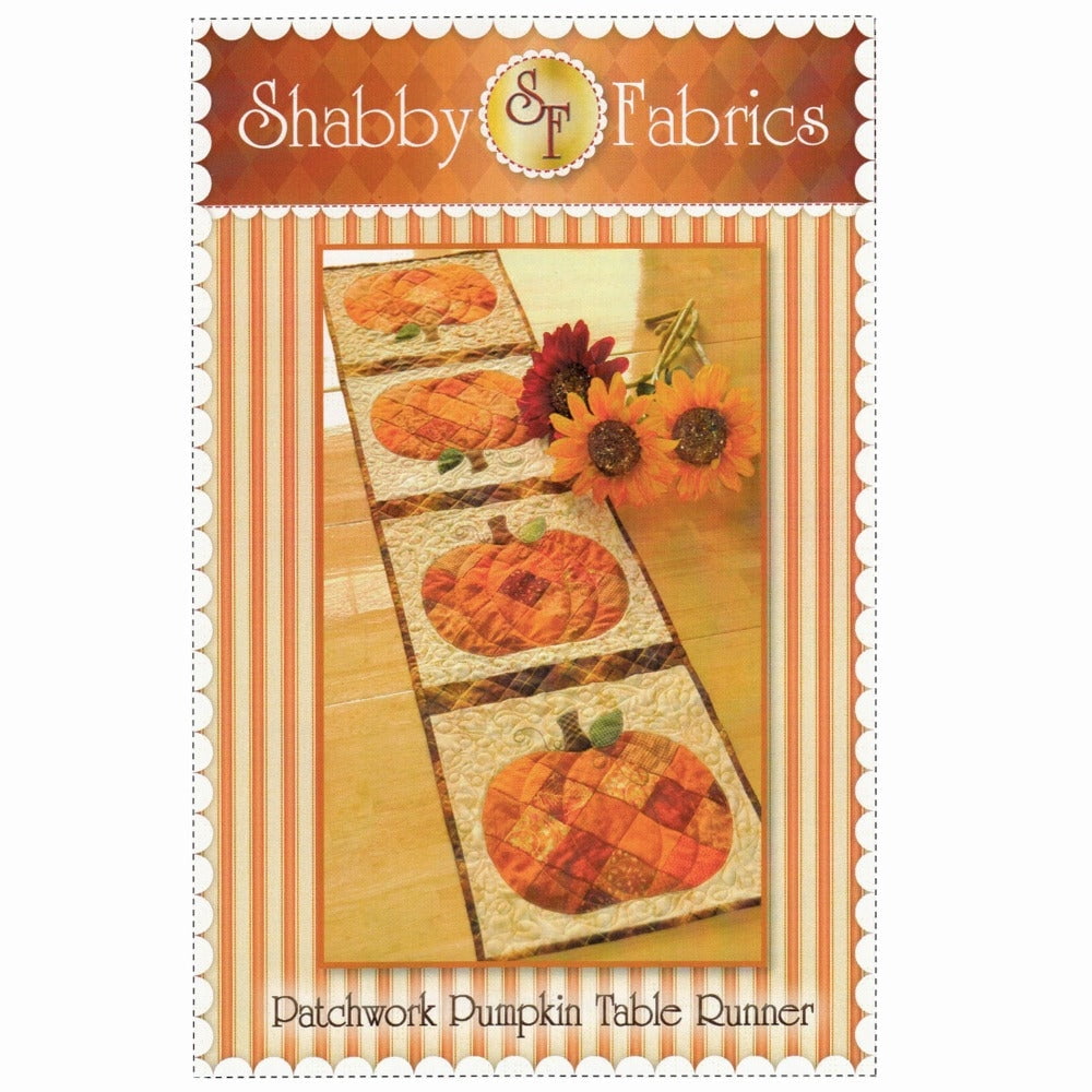 Patchwork Pumpkin 53" Orange Table Runner Pattern