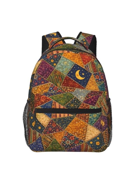 Patchwork Quilt Pattern Backpack Lightweight Travel Bag for Men and Women