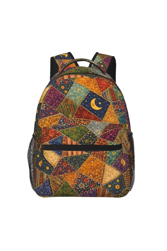 Patchwork Quilt Pattern Backpack Lightweight Travel Bag for Men and Women