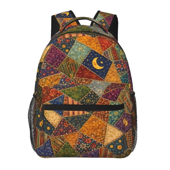 Patchwork Quilt Pattern Backpack Lightweight Travel Bag for Men and Women