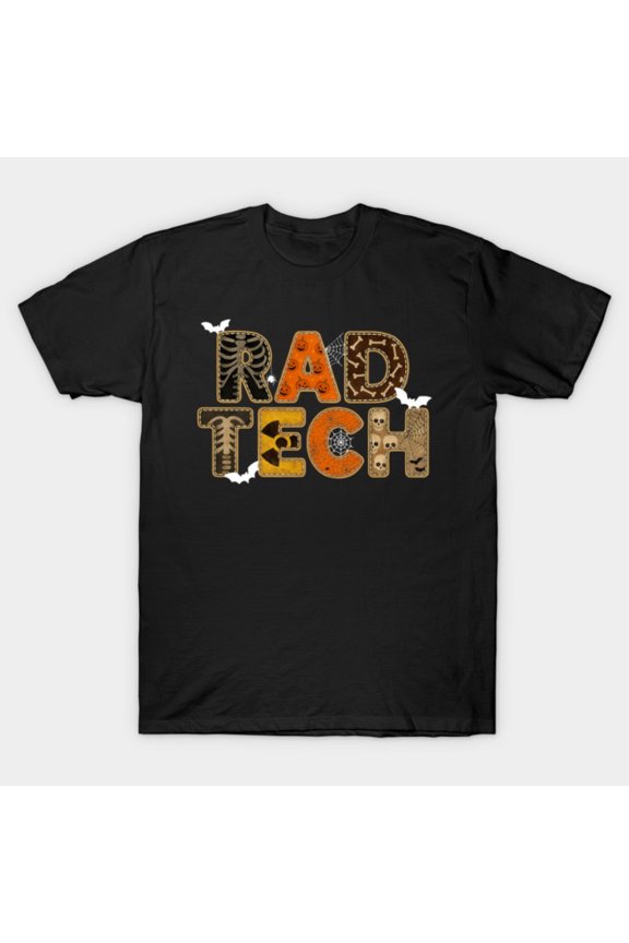 Patchwork Rad Tech Radiologist Funny Halloween X-ray Tech Retro Medical G1992 T-Shirt, for men and women, Up to Size 5XL