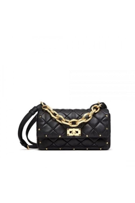 Pre-Owned Patchwork Rockstud Spike Shoulder Bag