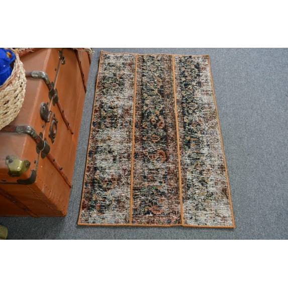 Patchwork Rug, Vintage Rug, 2.1x3.2 ft Small Rug, Turkish Rug, Antique Rug, Rugs For Bedroom, Blue Colorful Rugs, Small Tribal Rug,