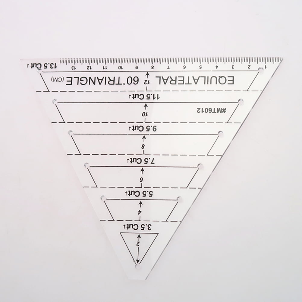 Transparent Acrylic 60 Degree Triangle Scale Ruler for Precise Sewing