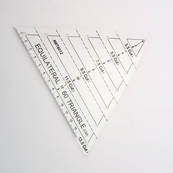 Transparent Acrylic 60 Degree Triangle Scale Ruler for Precise Sewing, Quilting & Crafting Projects with Clear Lines and Storage