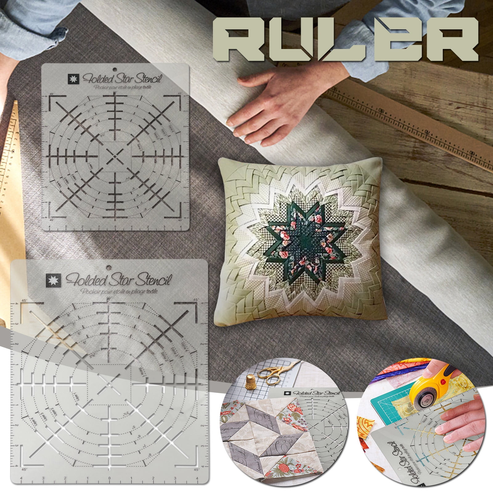 Patchwork Sewing Template, DIY Bowl Mat Kit, Easy Stitch Design, for ...