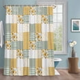thumbnail image 1 of Patchwork Shower Curtain with Hooks, Rustic Floral Yellow Sunflowers Green Gingham Stripe Water Repellent Shower Curtains for Bathroom Decor Sturdy Shower Curtain, Machine Washable 36x78 Inch, 1 of 9