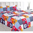 thumbnail image 1 of Patchwork Sport aNew 4Pc Full Colorful Soft & Vibrant Printed Pattern Microfiber Bedding Sheet Set Flat sheet, Fitted sheet, and 2 Pillowcases, 1 of 5